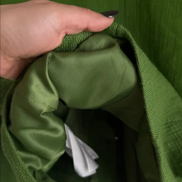 Abercrombie & Fitch Cropped Green Tweed Blazer - Picture 7 of 7